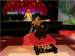 Eatin at the sushi roller disco