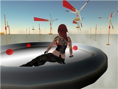 Sound installation resonating with secondlife wind