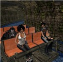 Riding the sewer ride with Dizzy and Voshie