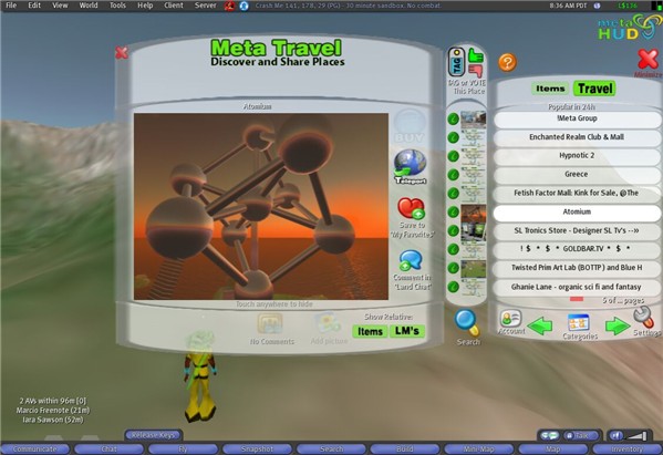 metaHUD - social Gridmarking Service for Second Life