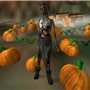 Zombie in a pumpkin patch