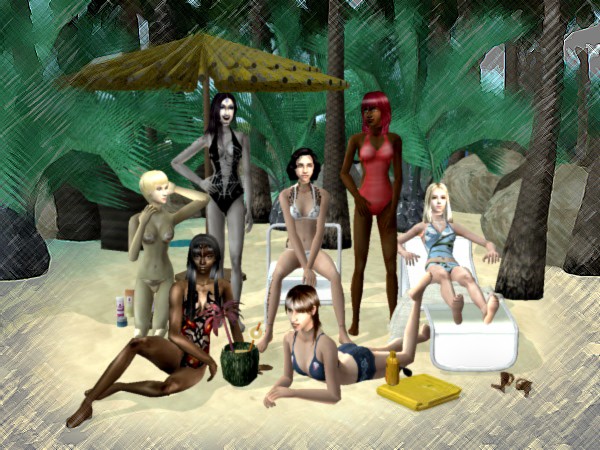 The Aviemore Girls on the beach