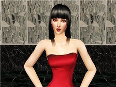 A  woman in red
