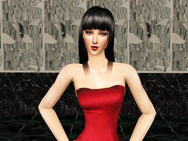 A  woman in red