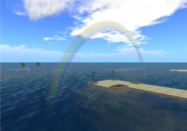 Rainbow, sky, ocean