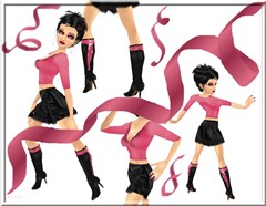 pink and black satin