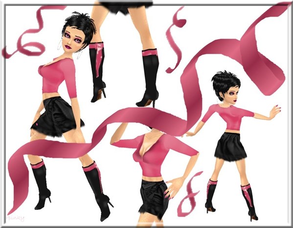 pink and black satin