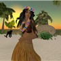 Dancing hula at sunset