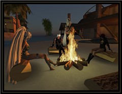 Campfire in a tropical night