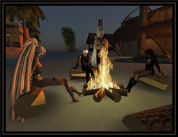Campfire in a tropical night