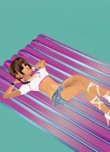 floatin in the pool