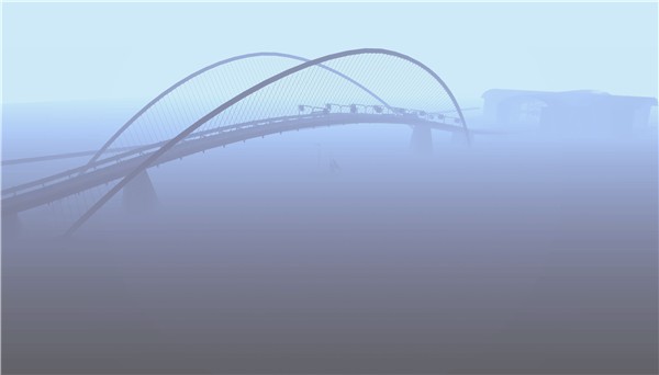 bridge fog blue
