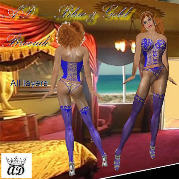 AD - Blue &amp; Gold Brocade