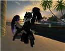 Ellie and Komm at the beach