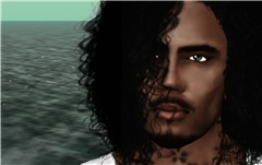 Selfportrait with curled long hair