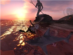 The kitten is fishing!