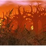 red trees