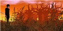 red trees