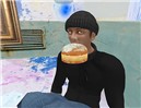 eating talking Berliner (donut)