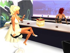 Two girls in a bar