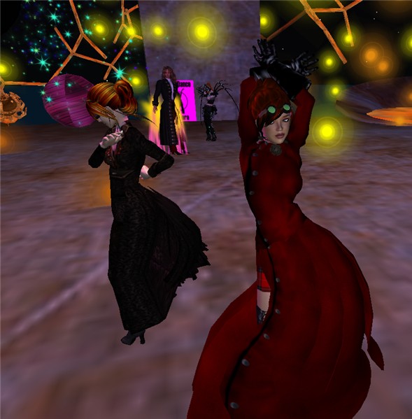 Steampunk Shengri La_Kate, Dr. Rez Tone, Shenlei, and Eva work it.