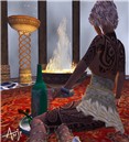 by the fire