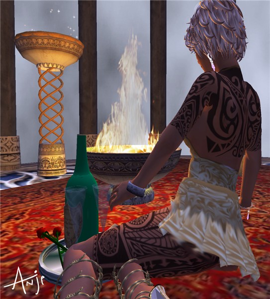 by the fire