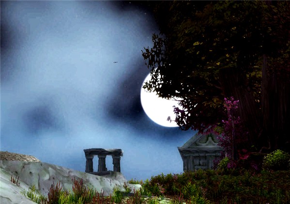 Ruins at night