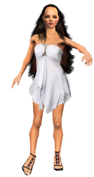 evangeline in withe dress