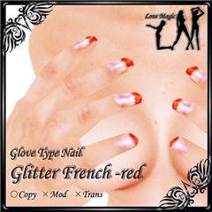 Glitter French-red
