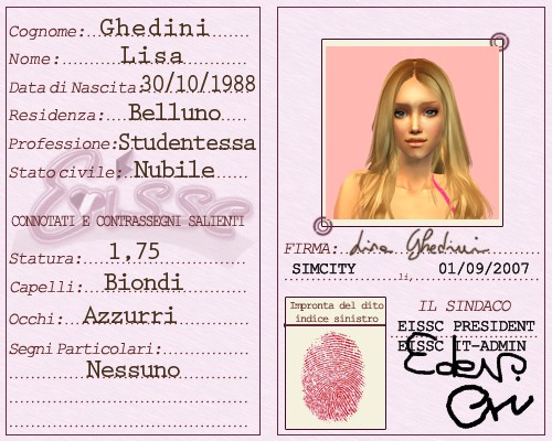 cartaID Lisa Ghedini
