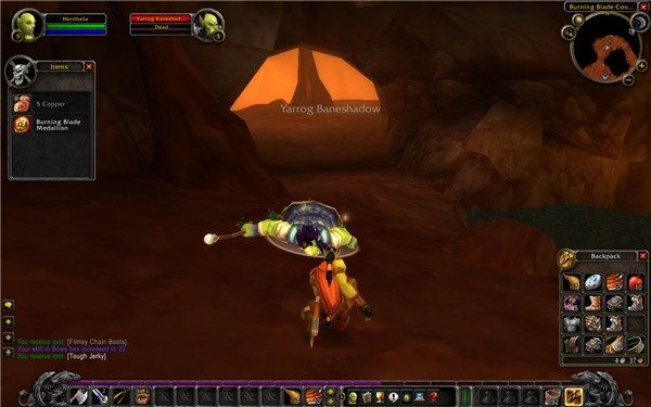 Looting Yarrog's Medallion: Burning Blade Medallion