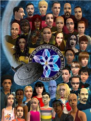 Foto di gruppo con astronave