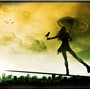 bird & a girl on a wire