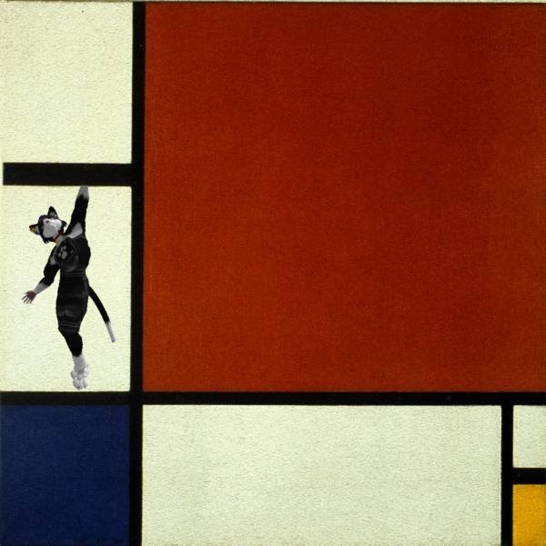 Piet Mondrian, Composition II in Red, Blue, Yellow and Cat