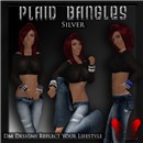 Plaid Bangles - Silver