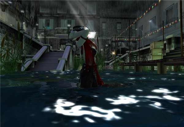 Dressed and bathing by night