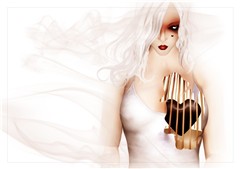 caged black heart