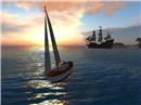 sailing at sunset