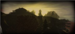 sunset over dark isle