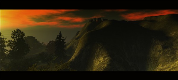 Dark isle at Sunset