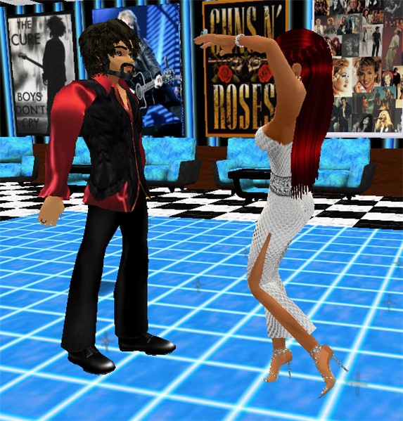 Two cool people dancing it off on New Years.