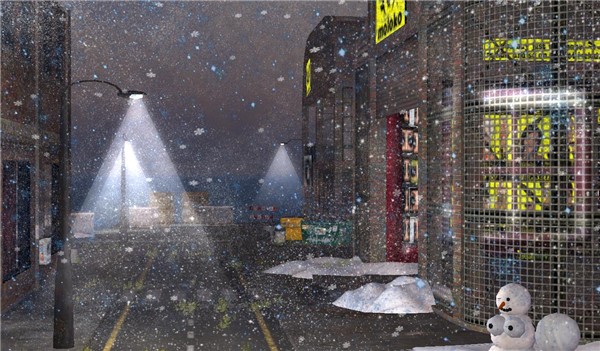 Snowing in Urban Second Life - Koinup Burt
