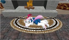 Kittie and Me on the rug at RCFM