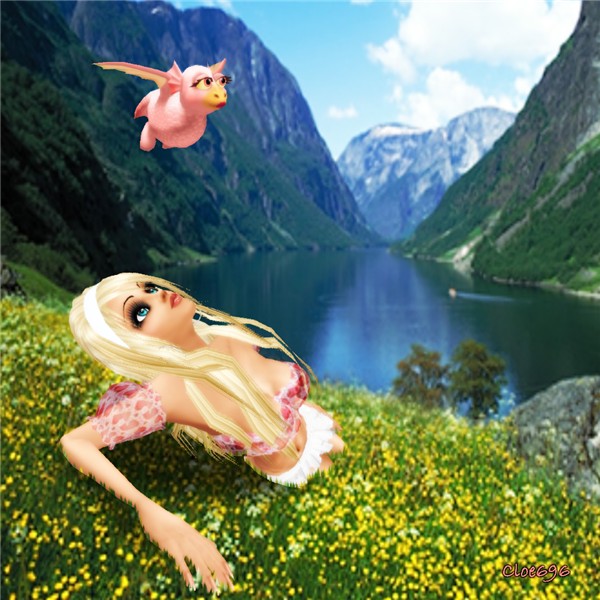 blondy with dragon