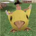 Having fun on a cute duck