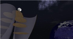 Paus framed by the moon