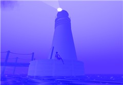 Lighthouse, lost in the fog
