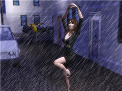 Dancing in the rain.