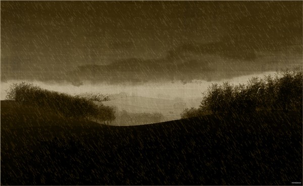 between the trees
